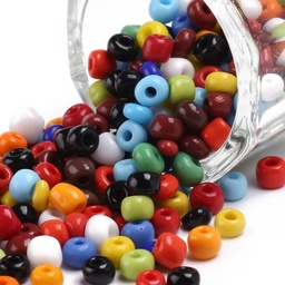 [C020  SEED-C019-4mm-51] Perles de rocaille OPAQUES, TAILLE 4mm, trou 1,5mm, MULTICOLOR, sachet 12 gr.