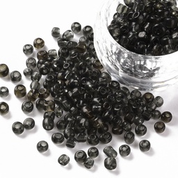[SEED-C013-4mm-12] Perles de rocaille TRANSPARENTES, TAILLE 4mm, trou 1,5mm, NOIR, sachet 12 gr.