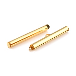 [X-STAS-C044-08E-G] Fermoir tube coulissant INOX doré, plaqué or 18K, 35x4mm, diam. int. 3mm, à l'unité
