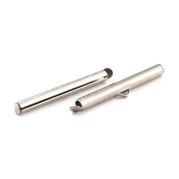 [STAS-C044-08E-P] Fermoir tube coulissant INOX argenté, 35x4mm, diam. int. 3mm, à l'unité