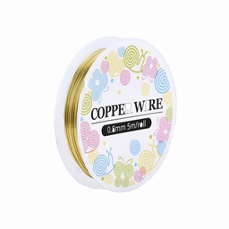 [COPPER 0.8mm CW0.8mm007] Fil de cuivre pour fabrication de bijoux, doré, (20 jauge), 0,8mm, rouleau de 5m