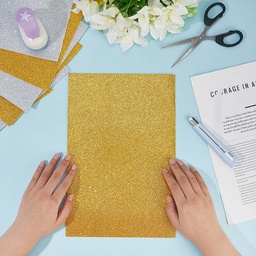 [DIY-WR0004-90A   DORE] Feuille caoutchouc mousse pailletée, 295x202x2mm, DORÉ, l'unité