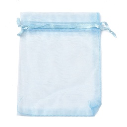 [OP-R016-9x12cm-08] Pochette cadeau en organza, bleue ciel, 12x9 cm