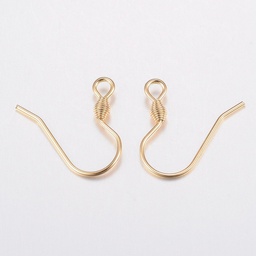 [STAS-H436-04] Crochet boucle d'oreille INOX doré, plaqué or 18k, 17x18x2,4mm, trou 1,8mm, unité