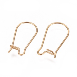 [STAS-L216-22C-G] Boucles d'oreilles créoles en INOX doré, placage ionique, 20x10x0,7mm, l'unité