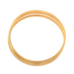 [TWIR-G002-01G] Bracelet en fil mémoire de forme en INOX doré, 14 tours, épais. 0,5mm, diam. 6cm, bobine de 2,8 mètres