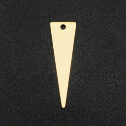 [STAS-N090-LA146] Pendentif INOX doré, plaqué or 18k, triangle, 25x7x1mm, trou 1,6mm