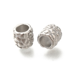 [STAS-I321-36P] Perle/Cache noeud INOX argenté, colonne avec coeurs, 8x7,5mm, trou 5mm, l'unité