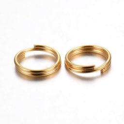 [STAS-P223-22G-01] Anneau double INOX doré, plaqué or 18k, 5x1mm, l'unité