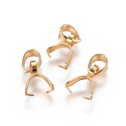 [STAS-I120-47A-G] Bélière INOX doré avec passant, 9x2,5mm, trou 3,5x5mm, l'unité