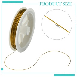 [L0.45mm07] Câble INOX, revêtu de nylon, couleur or, 0,45mm, la bobine de 50m