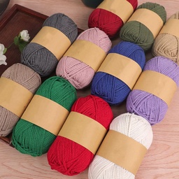 Pelote/fil tressé, 65% coton et 35% polyester, 2mm, 85m la pelote