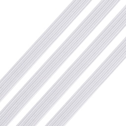 [EC-R030-10mm-01] Cordon/bande élastique BLANC, plat, largeur 10mm, au mètre