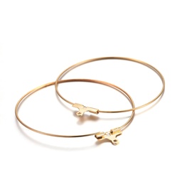 [STAS-F191-09G-D] Boucle d'oreille créole INOX doré à suspendre, plaqué or 18k, 40x0,7mm, trou 1mm, l'unité