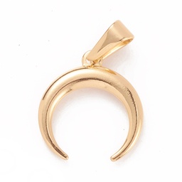 [STAS-D019-05G] Pendentif INOX doré, placage ionique, croissant de lune, 19x18x2mm, bélière 8x3mm, l'unité