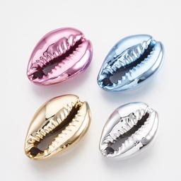 [SHEL-S274-30] Estampe perle cauris naturelle, plaqué UV, couleurs mixtes, 20~25x14~16x5~7mm, l'unité