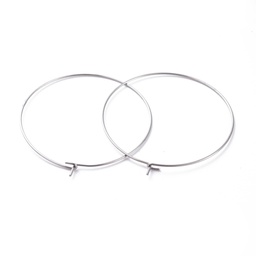 [STAS-J025-01F-P] Boucle d'oreille créole INOX argenté, 40x0,7mm, l'unité