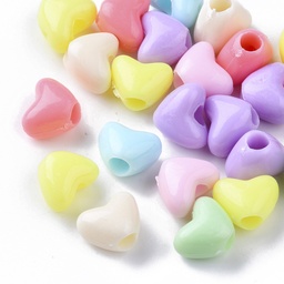 [X-KY-I004-28] Perles plastiques en forme de fleur, couleurs mixtes, 7x11,5mm, trou 3,5mm, l'unité