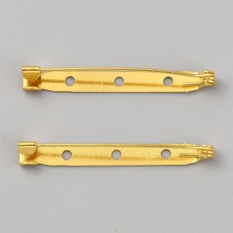 [IFIN-WH0085-45H] Broche en fer dorée, longueur 38mm, largeur 5mm, ép 6mm, trou 1.5mm