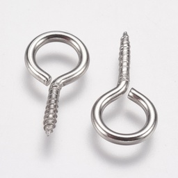 [STAS-K171-52P-17x9mm] Piton en INOX argenté, piton à bord, 17x8,5x1,5mm, trou 5,5mm, l'unité