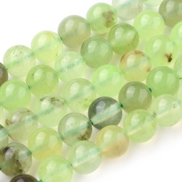 [G-I250-01D] Pierre Préhnite naturelle, ronde, 8mm, trou 1mm, l'unité