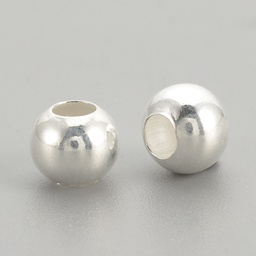 [AR04 STER-S002-12-3MM] Perle, 925 argent sterling, 3x2.5mm trou 1mm