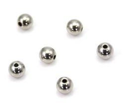 [P104  STAS-P104-10P] Perle INOX argenté, boule, diam 8x6.5mm trou 1.8mm