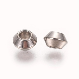 [STAS-G130-55P] Séparateur INOX argenté, soucoupe, 4x2,5mm, trou 1,6mm