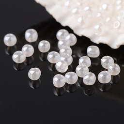 [SEED-A022-FC12-141] Perles de rocaille 12/0 opaques taille 2 mm, trou 0,5 mm, sachet d'env. 20 gr, Blanc nacré