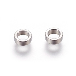 [9881 Stas-p232-01p] Séparateur INOX argenté, plat rond, 6x2mm, trou 4mm
