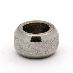 [M0310P] Cache noeud INOX argent, rondelle texturée, 11x6mm trou 6mm