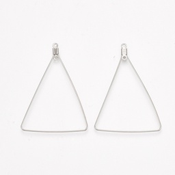 [S103  X-STAS-S103-12  X-STAS-S103-08] Créole INOX argenté, triangle  49.5x35x0.6mm trou 1.2mm