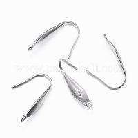 [9920 Stas-h392-03p] Crochet boucle d'oreille INOX argenté, 19,5x4,5x1mm, trou 1,2mm
