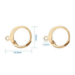 [G081 	STAS-G081-62G] Crochet boucle d'oreille dormeuse, INOX doré, rond, 14.5x12, trou 1mm, unité