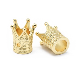 [KK0125 KK-O125-05G] Perle cache noeud laiton couronne, couleur or, 12x10mm trou 1.5