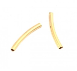 [TUB04] Perle laiton doré, forme de tube, 15x2 mm trou 1 mm