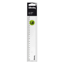 [CA574530] Règle cristal incolore graduée biseau bande antitache 20cm