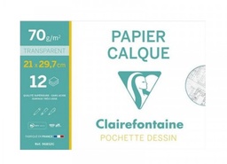 [PCAL12] Papier calque 12 feuilles qualité satin 70gr 21x29.7cm