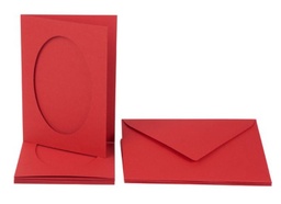 [4001868125207] CARTES PASSE PARTOUT AVEC ENVELOPPES x5 ROUGE 220 GR 15 X 15 CM