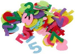 [61212203] Chiffres en feutrine multicolores 150 pièces