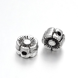 [730b  TIBEB-D027-01AS] Perle fleur laiton, 6x3mm, trou 1mm