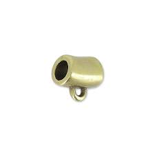 [6090] Cache noeud bronze, tube avec passe pendentif, 7x4mm trou 3mm