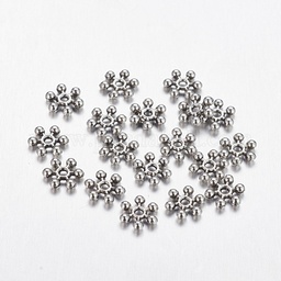 [5826    X-PALLOY-Q062-AS-nf] Perle séparateur argent antique, fleur 8,5, trou 2,5mm