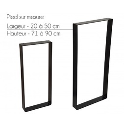 [SEMA4] Pied rectangle acier 4 mm, hauteur 90 cm, longueur 40 cm, épais. 7 cm