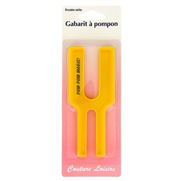 [H881] Gabarit à pompons jaune double taille 5cm 3cm